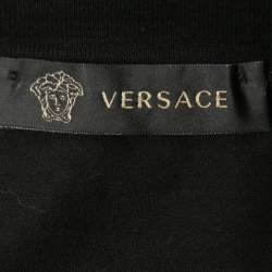 Versace Black Cotton Medusa Embroidered Short Sleeve T-Shirt S