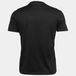 Versace Black Cotton Medusa Embroidered Short Sleeve T-Shirt S