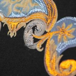 Versace Black Cotton Medusa Embroidered Short Sleeve T-Shirt S