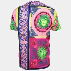 Versace Multicolor Medusa Printed Cotton Short Sleeve T-Shirt XS