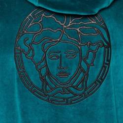 Pre Owned Versace Green Velour Logo Detail Track Suit M