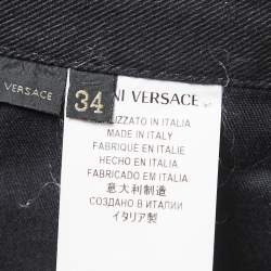 Pre Owned Versace Black Denim Jeans L Waist 34"