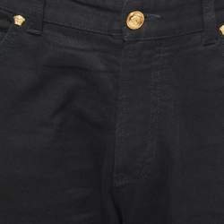 Pre Owned Versace Black Denim Jeans L Waist 34"