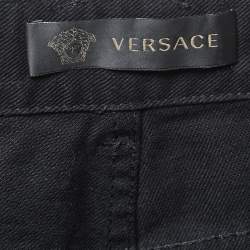 Pre Owned Versace Black Denim Jeans L Waist 34"