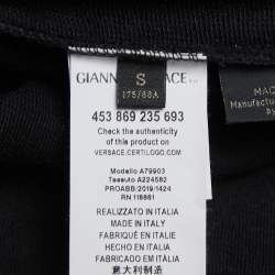 Versace Black Logo Embroidered Cotton Crew Neck Sweatshirt S