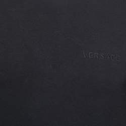 Versace Black Logo Embroidered Cotton Crew Neck Sweatshirt S