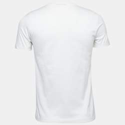 Pre Owned Versace White Cotton Medusa Embellished Short Sleeve T-Shirt S