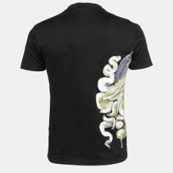 Versace Black Medusa Painted Cotton Crew Neck T-Shirt XS