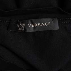 Versace Black Medusa Painted Cotton Crew Neck T-Shirt XS