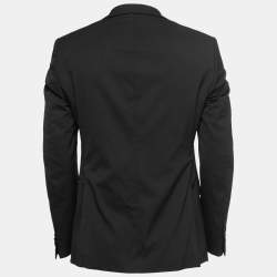 Versace Black Wool Blend Single Breasted Blazer S