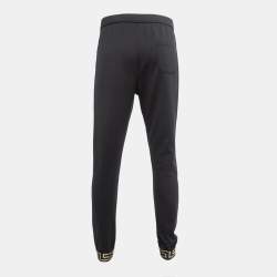 Pre Owned Versace Black Knit Medussa Logo Detail Track pants XXL