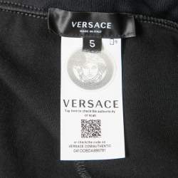 Pre Owned Versace Black Knit Medussa Logo Detail Track pants XXL