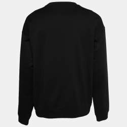 Pre Owned Versace Black Logo Printed Cotton Knit Mitchel Fit Sweatshirt XL