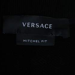 Pre Owned Versace Black Logo Printed Cotton Knit Mitchel Fit Sweatshirt XL