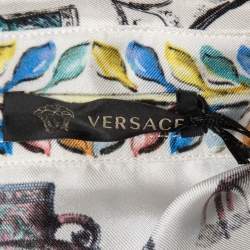 Versace Multicolor Chair Print Silk Button Front Full Sleeve Shirt L