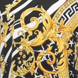Pre Owned Versace Black/Yellow Baroque Printed Cotton T-Shirt 3XL