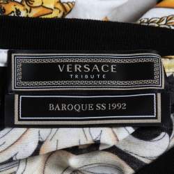 Versace Tribute Black/Yellow Baroque Printed Cotton T-Shirt XL