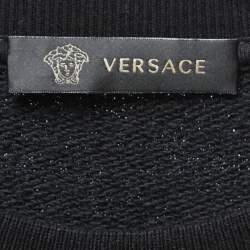 Versace Black Cotton Medusa Embroidered Crew Neck Sweatshirt XL