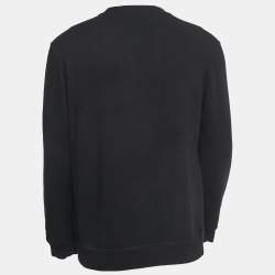 Versace Black Cotton Medusa Embroidered Crew Neck Sweatshirt XL