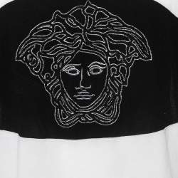  مملوكة مسبقًا Versace Monochrome Cotton Pique Medusa Embroidered Polo T-Shirt 3XL