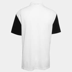 مملوكة مسبقًا Versace Monochrome Cotton Pique Medusa Embroidered Polo T-Shirt 3XL