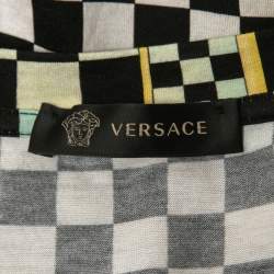 Versace Black & Gold Baroque Printed Cotton Knit T-Shirt L
