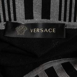 Pre Owned Versace Black Cototn Pique Contrast Collar Polo T-Shirt M