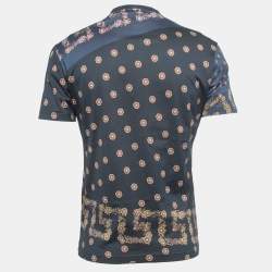 Versace Navy Blue Medussa Head Printed Cotton Knit T-Shirt M