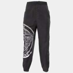 Versace Black Medusa Printed Polyester Joggers XL