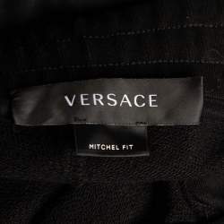 Versace Black Logo Printed Cotton Knit Joggers XL