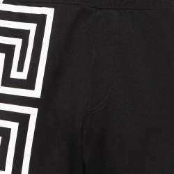 Versace Black Logo Printed Cotton Knit Joggers XL