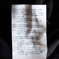 Versace Black Japanese Script Embroidered Cotton Knit Long Sleeve T-Shirt XL