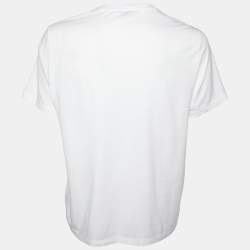 Pre Owned Versace White Tonal Medusa Printed Cotton Knit t-Shirt L