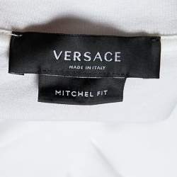 Pre Owned Versace White Tonal Medusa Printed Cotton Knit t-Shirt L
