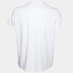 Pre Owned Versace White Medusa Embroidered Cotton Knit T-Shirt XL
