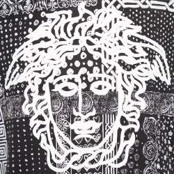 Pre Owned Versace Black Bandana & Medusa Head Printed Cotton Knit T-Shirt XL