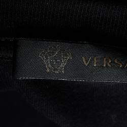 Pre Owned Versace Black Bandana & Medusa Head Printed Cotton Knit T-Shirt XL