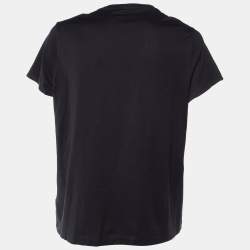 Pre Owned Versace Black Medusa Wave Embroidered Cotton Knit T-Shirt XL
