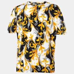 Versace Multicolor Acanthus Printed Cotton Knit T-Shirt XXL