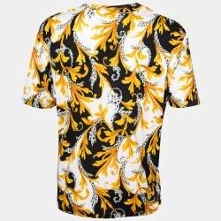 Versace Multicolor Acanthus Printed Cotton Knit T-Shirt XXL