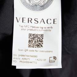 Pre Owned Versace Black Cotton Medusa Head Embroidered Palazzo Fit Shirt XXL