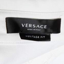 مملوكة مسبقًا Versace White Cotton Medusa Button Detail Heritage Fit Shirt 3XL