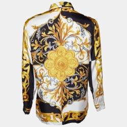 Versace Multicolor Baroque Printed Silk Button Front Shirt XL