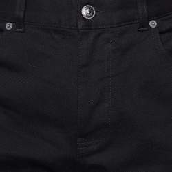 Versace Black Denim Embroidered Crest Detail Jeans XL Waist 39" 