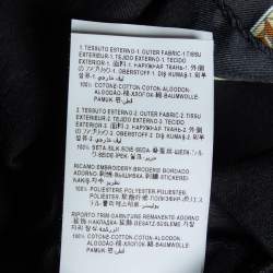 Versace Black Cotton Knit & Renaissance Printed Silk T-Shirt XL