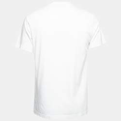 Pre Owned Versace Jeans Couture White Logo Print Cotton Half Sleeve T-Shirt XL