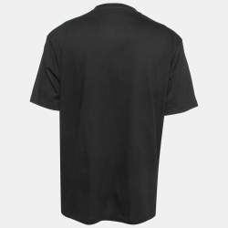 Pre Owned Versace Black La Greca Print Cotton Crewneck T-Shirt 2XL