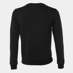 Pre Owned Versace Black Medusa Head Embroidered Cotton Knit Sweatshirt S