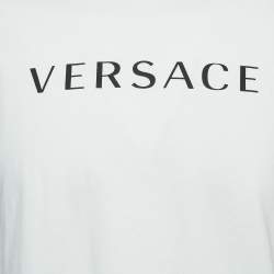 Pre Owned Versace White Greek Print Cotton T-Shirt 2XL