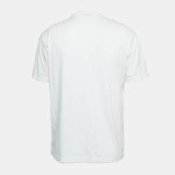 Pre Owned Versace White Cotton Logo Print T-Shirt 2XL